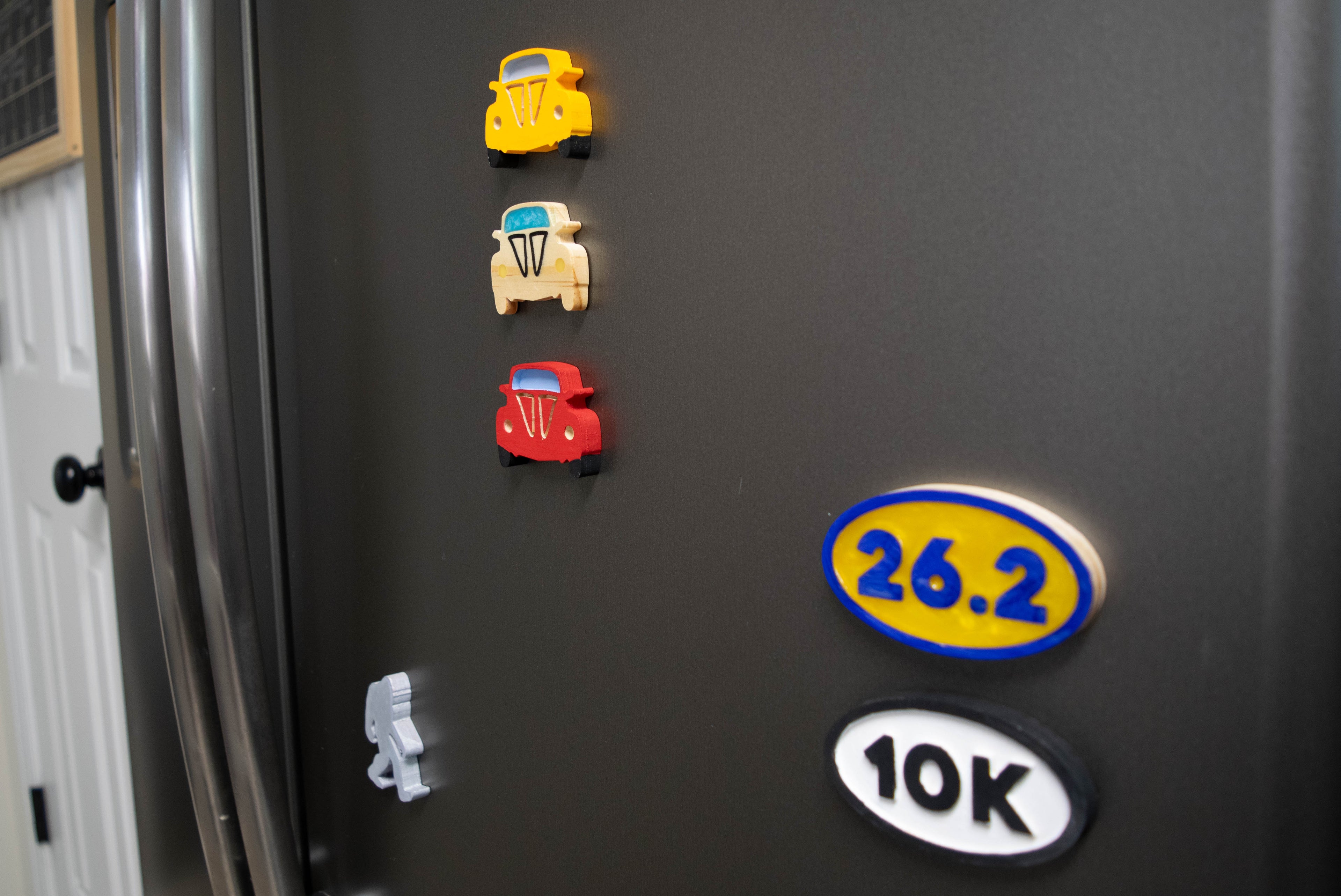 Small Car Wooden Magnets - Set of 4